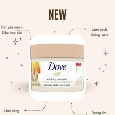 Tẩy Tế Bào Chết Dove Exfoliating Body Polish - Yến Mạch & Dầu Hoa Cúc